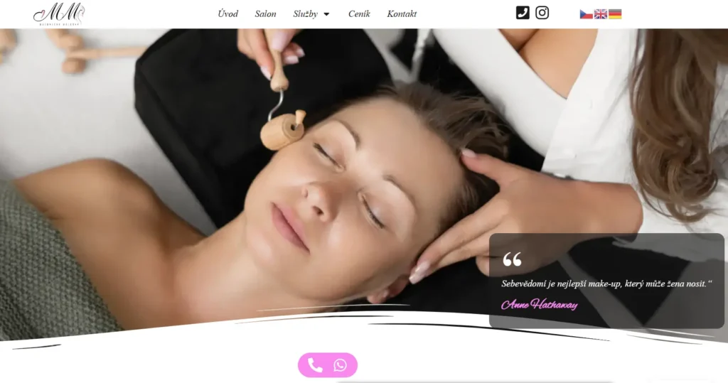 Webové stránky pro salony krásy kadeřnictví a kosmetická studia